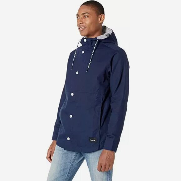 Hurley Mac A Frame Full-Zip Hooded Cotton Jacket Mens Large - Picture 13 of 14